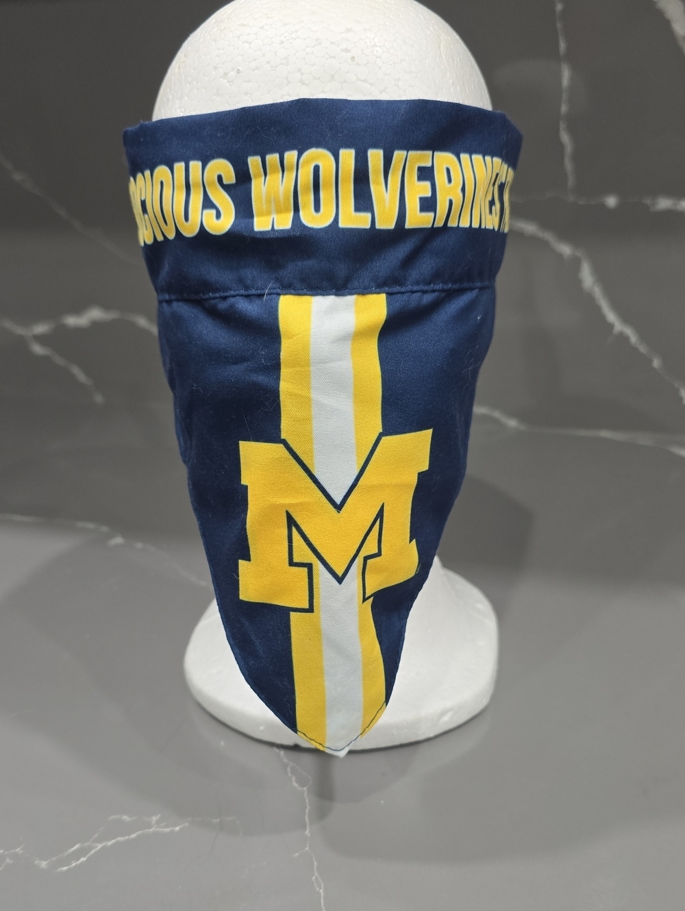 Navy and Yellow Wolverines Dog Bandana - Team Logo Pet Accessory